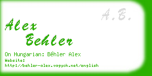 alex behler business card